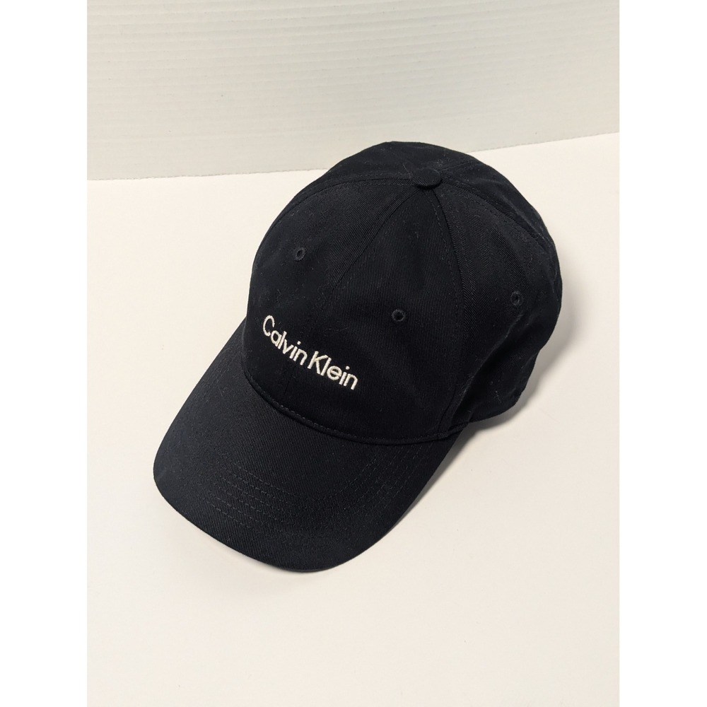 Calvin Klein Mens Black Cotton Embroidered Logo Baseball Cap Dad Hat One Size
